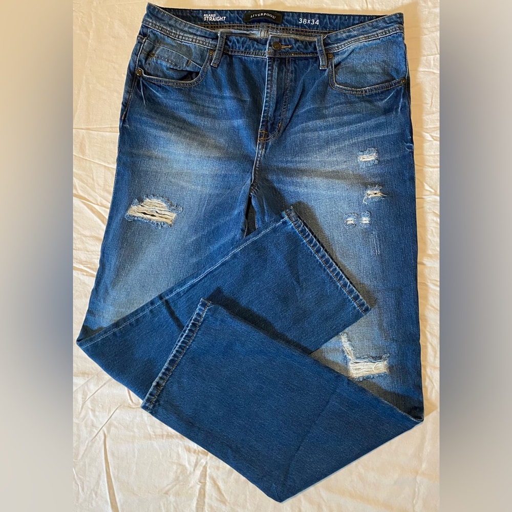 New Liverpool of Los Angeles. Mens Distressed Jeans